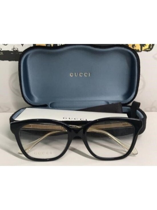 ✨ Luxury New Authentic Gucci GG0566O 001 Black Square Eyeglasses ✨ main image 7